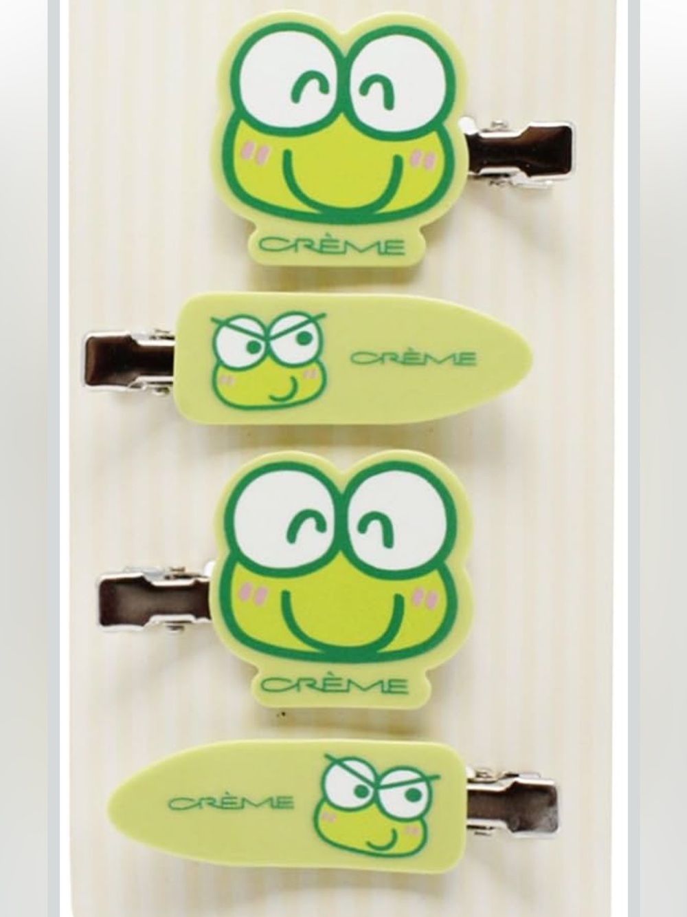 NWT Crème Shop Keroppi Hair Clips - Set of 4 - Picture 3 of 4